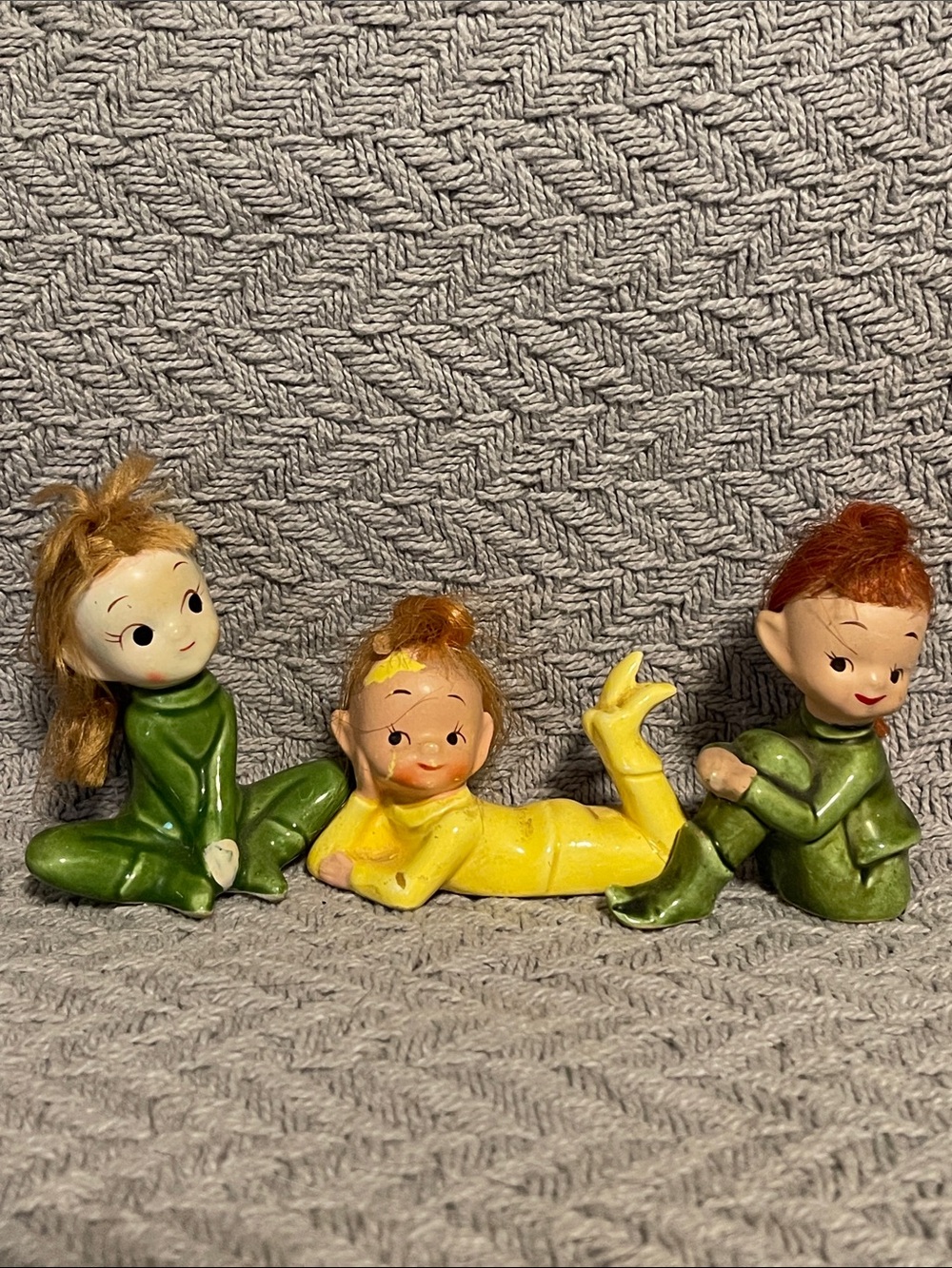 Vintage 1950’s Napco Pixie Elf Girls Set of 3